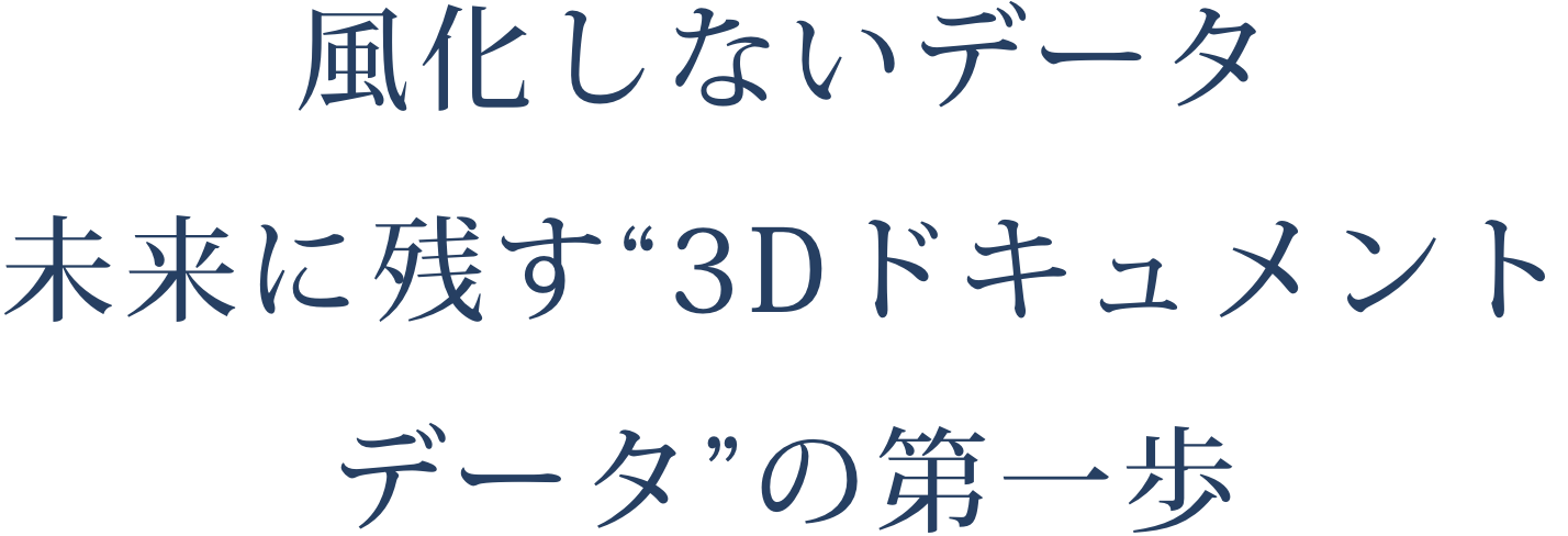 風化しないデータ 未来に残す“3Dドキュメントデータ”の第一歩